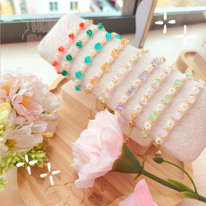 Gemstone daisy bracelets