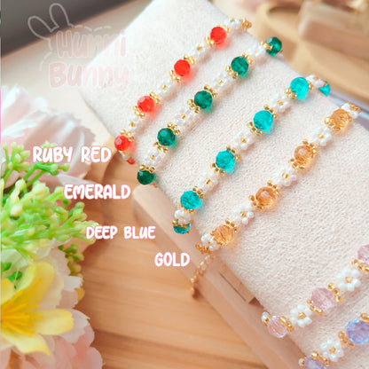 Gemstone daisy bracelets