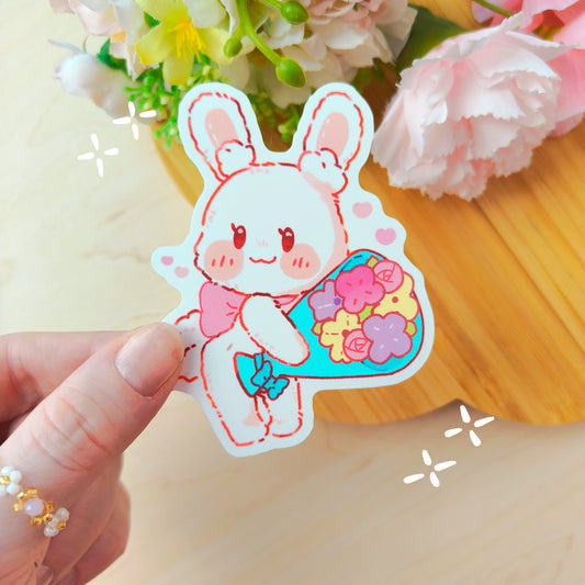 Lulu the bun ~ bouquet bun sticker