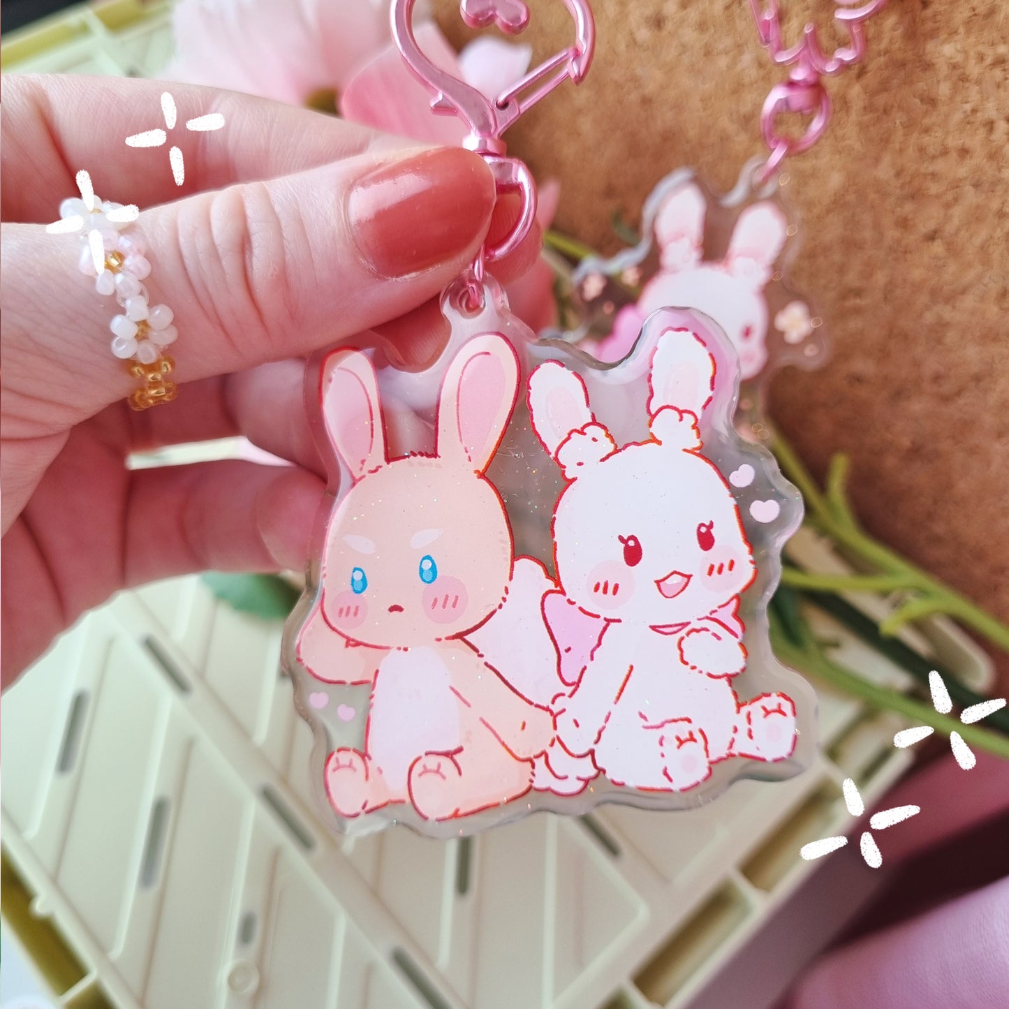 Qiqi + Lulu the buns ~ Bunny couple charm