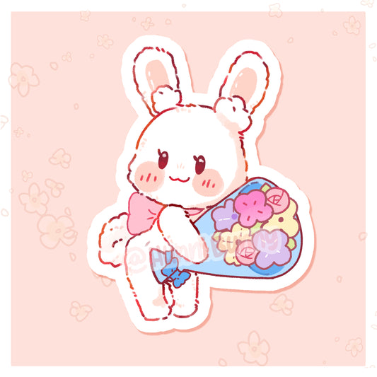 Lulu the bun ~ bouquet bun sticker