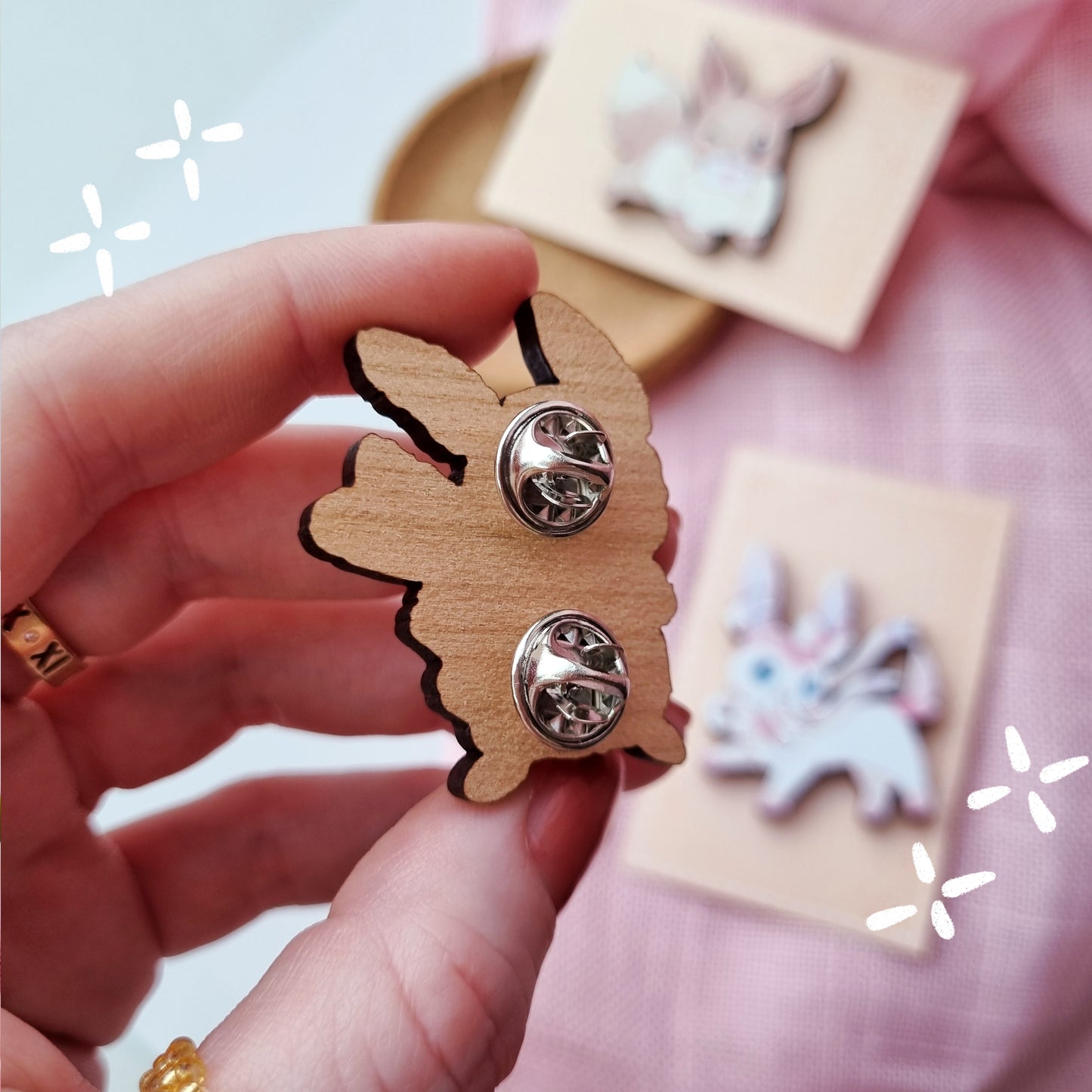 Pokemon ~ pikachu +eevee Wooden pins