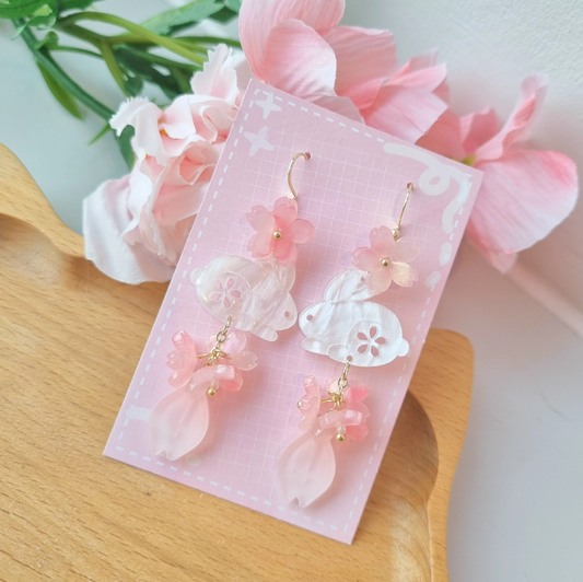 Bunny Cherry blossom Earrings